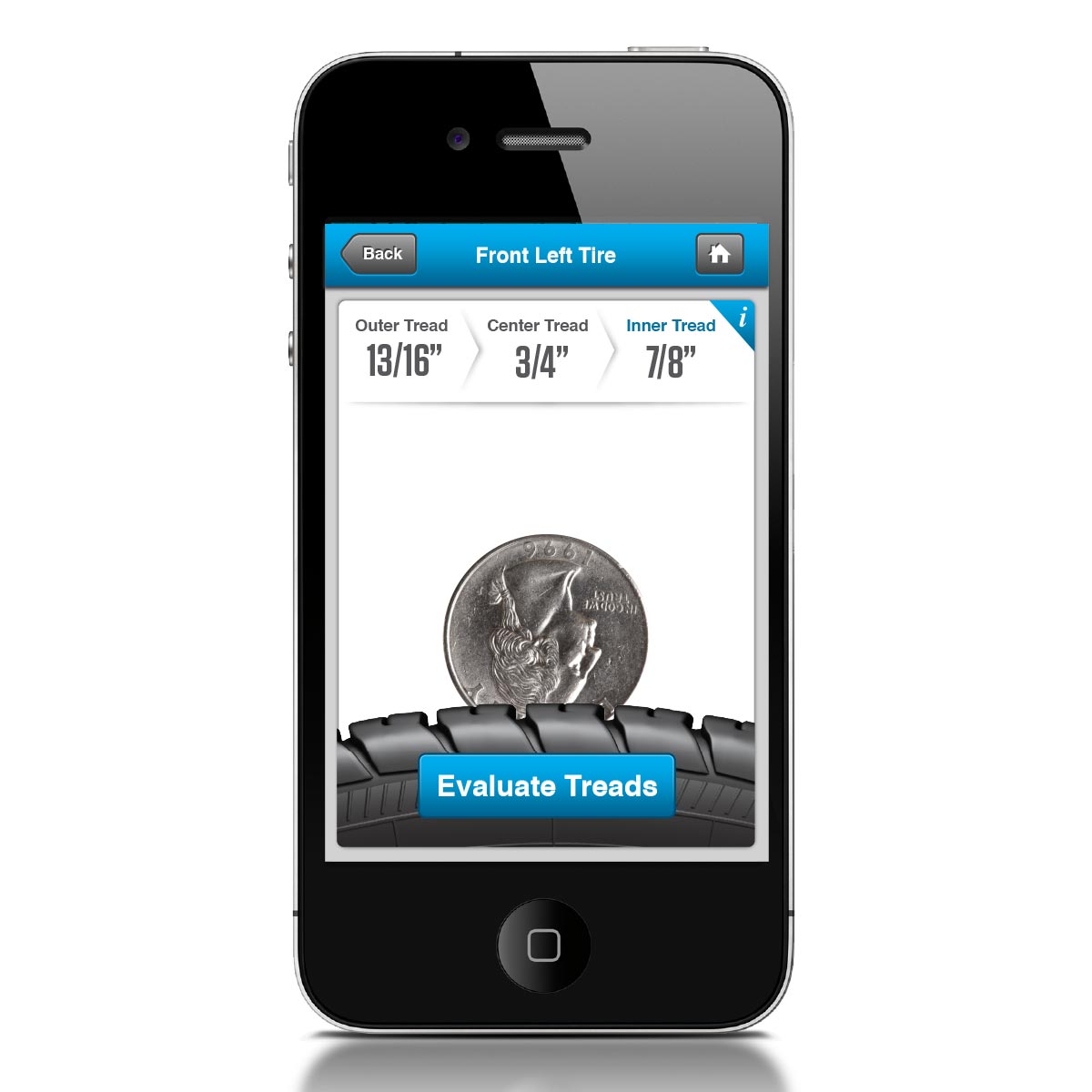 Mobile design mockup for the Treadaware app.